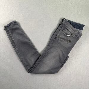 Paige Jane Zip Evie No Whiskers Jeans Women's 28 Gray Skinny Zipper Hem